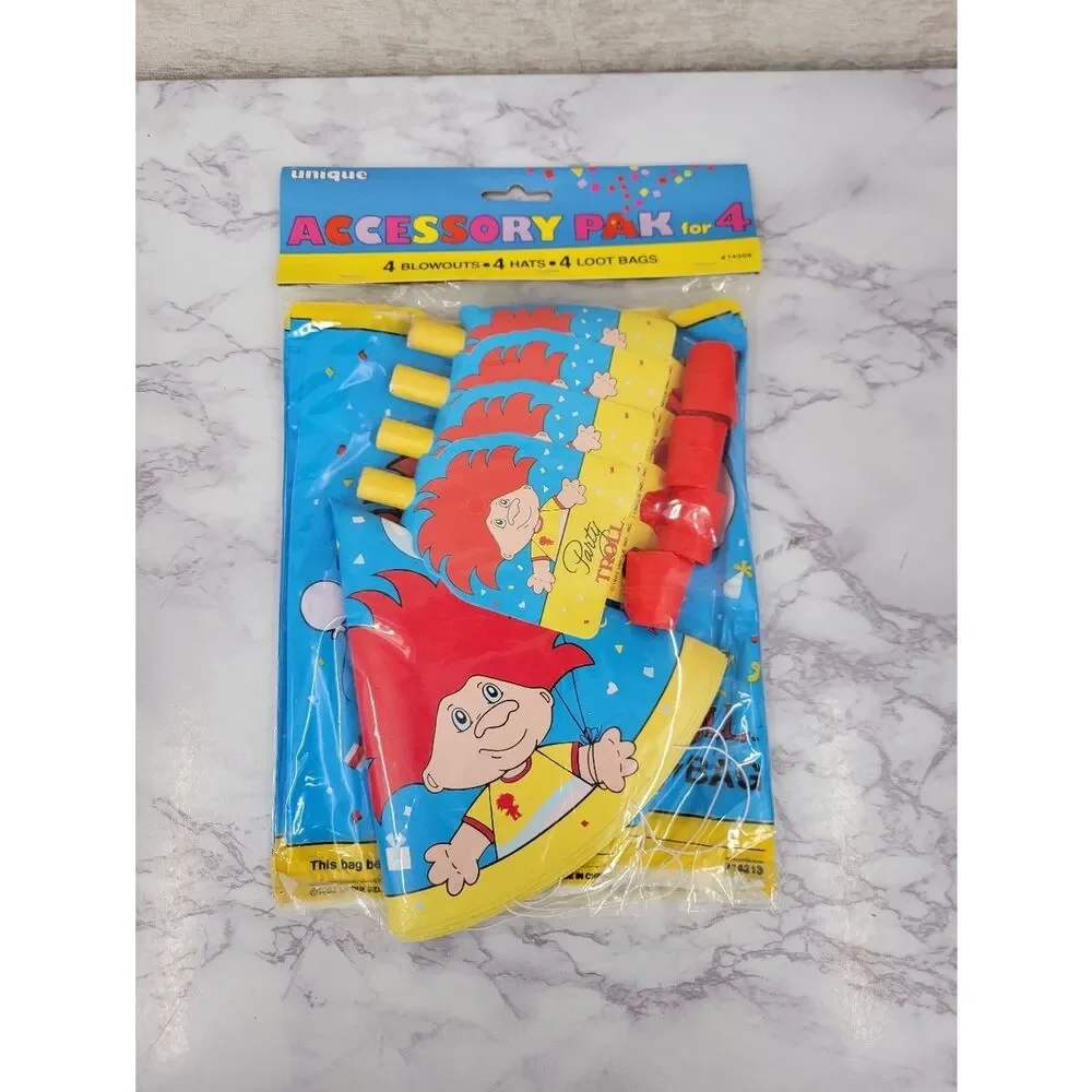 Vintage 90s Troll Birthday Party Favors Set